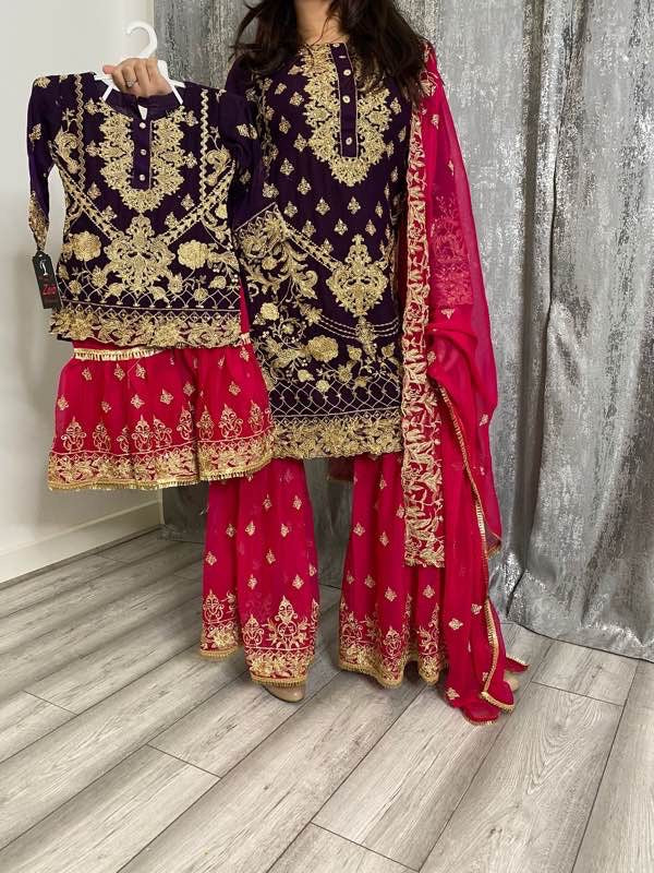 Yaar-e-Man Sharara – Purple & Pink