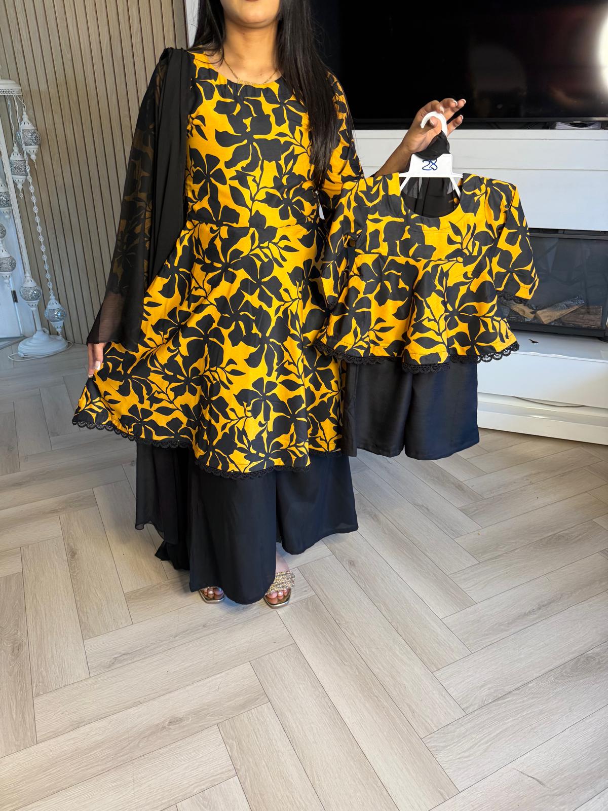 Hinan 2pc Mother & Daughter Umbrella Frock