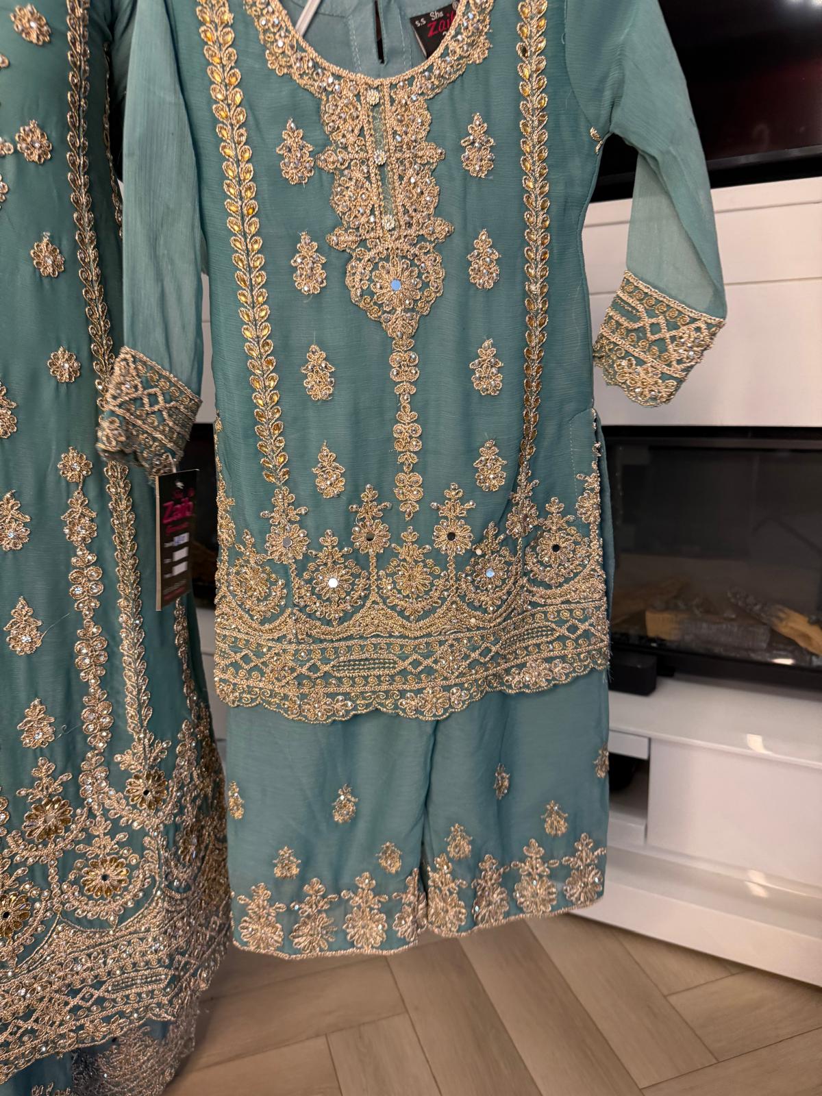 Thaira 3pc Mother & Daughter chiffon Suit With Plazzos U3-D4