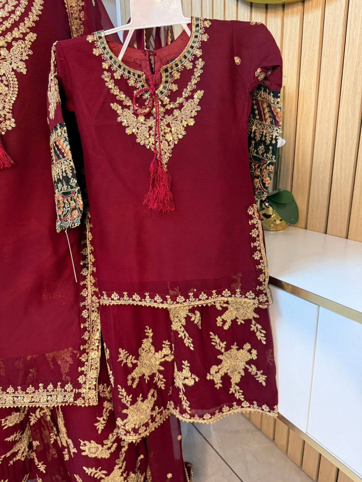 Nain Tara  3pc Mother & Daughter chiffon Suit With Plazzo