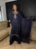 Heeba 3pc Fancy Chiffon Suit With Plazzo and embroidered Chiffon Dupata