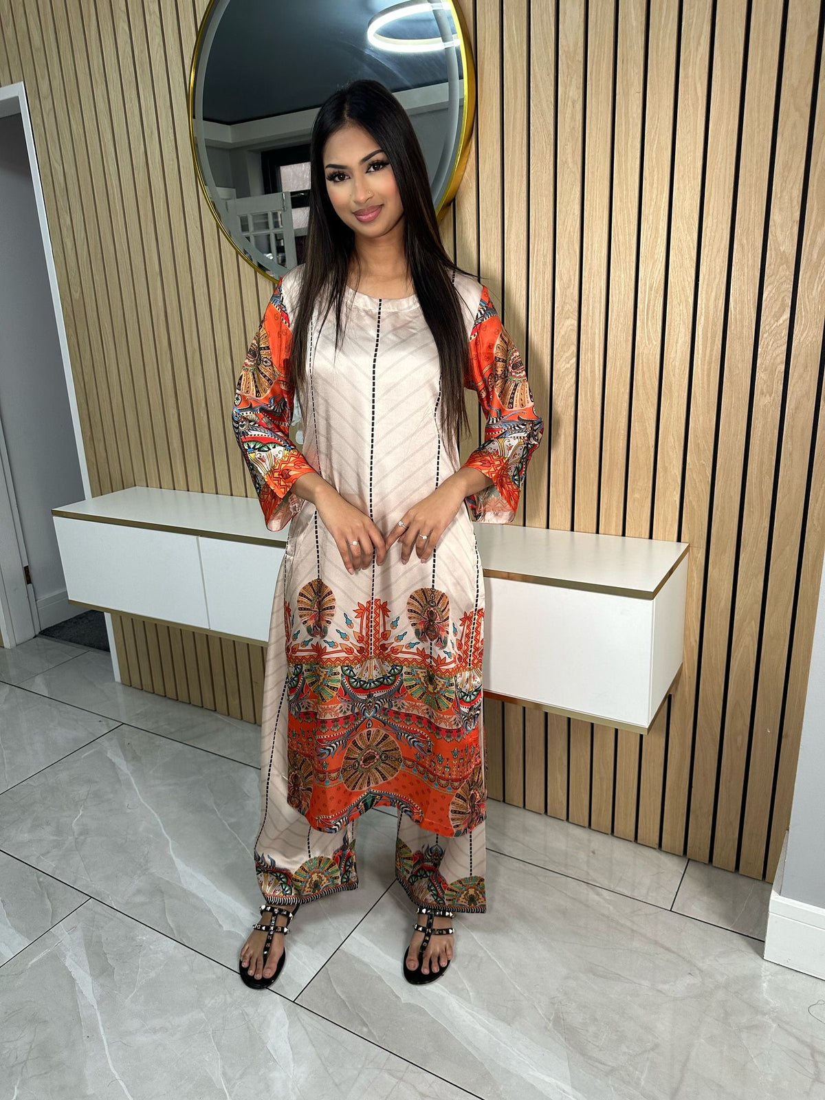 Fizza Printed 2pc Silk Co-Ord