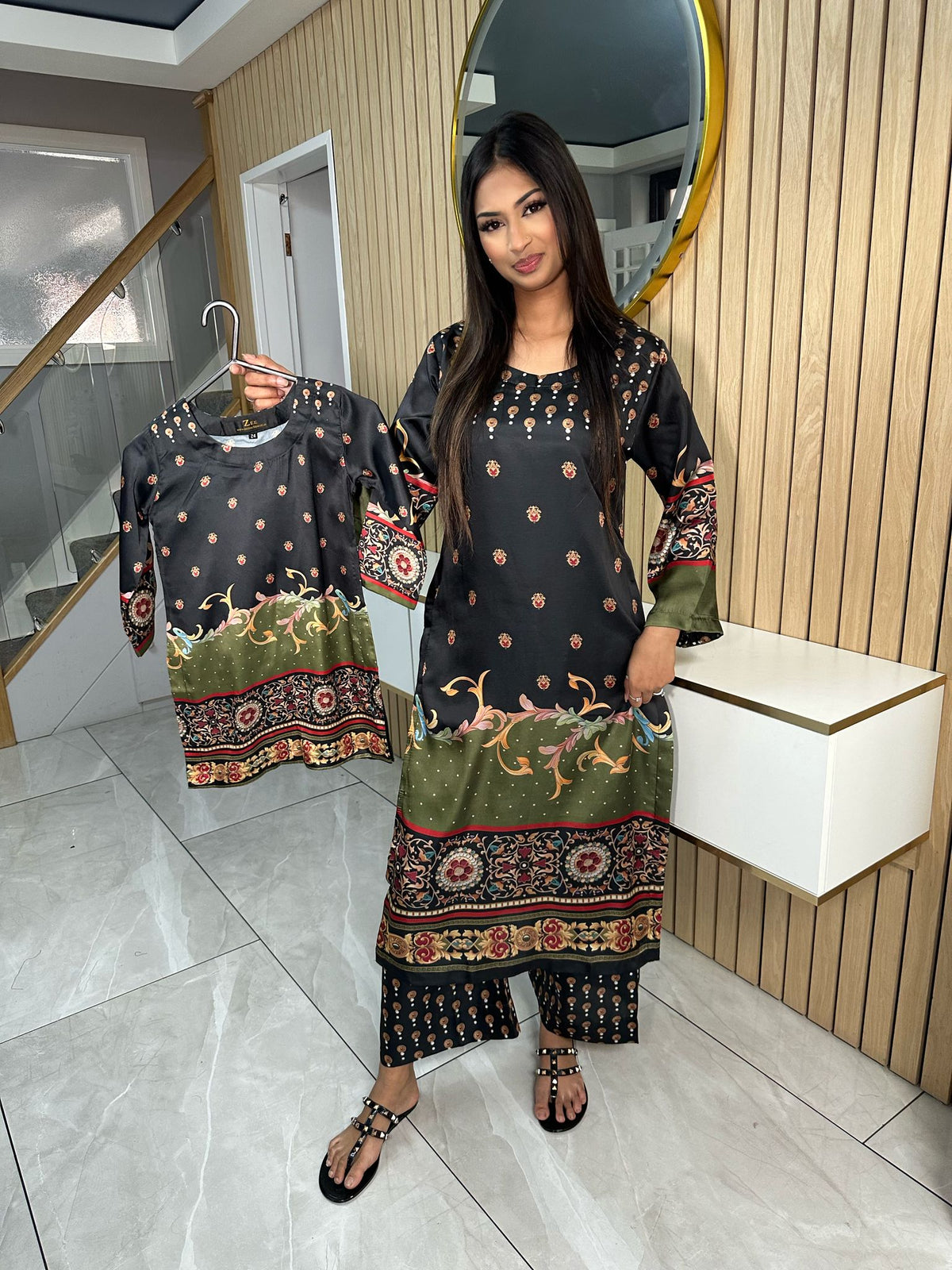 Shamila 2pc Silk Mother and Daughter Co-ord