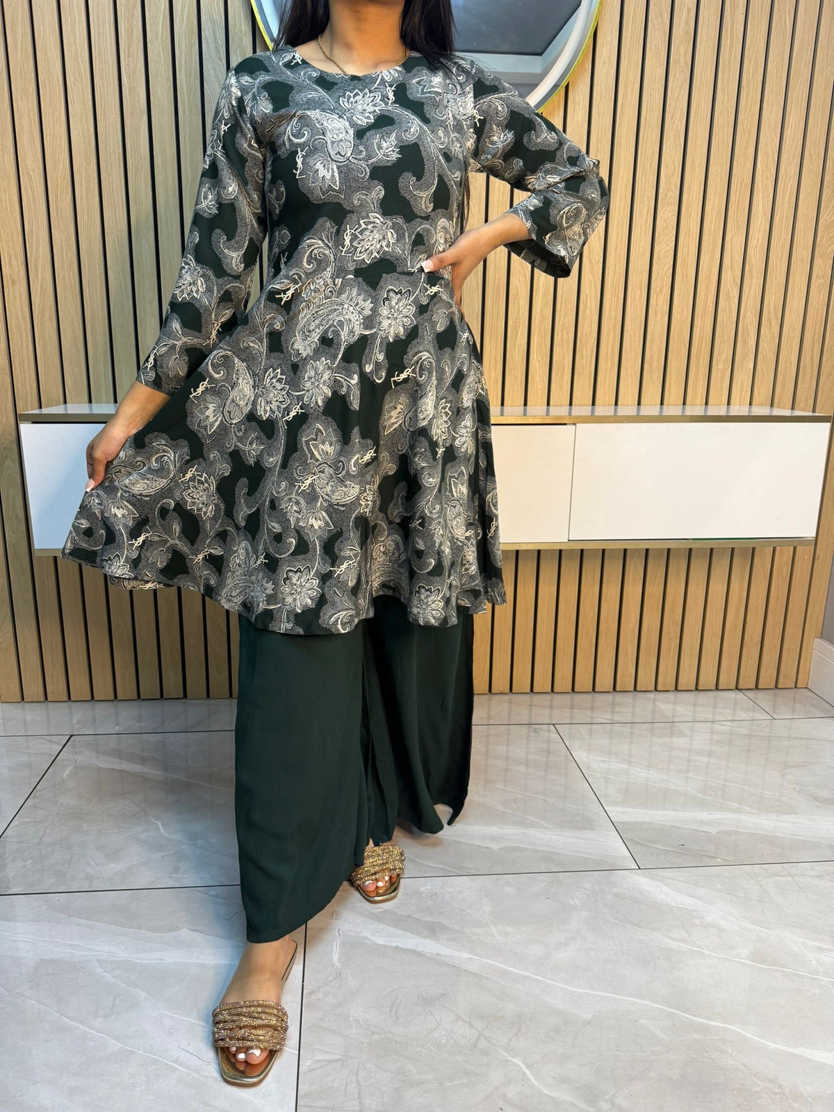 Hinan Umbrella Frock With Plazzo Trouser