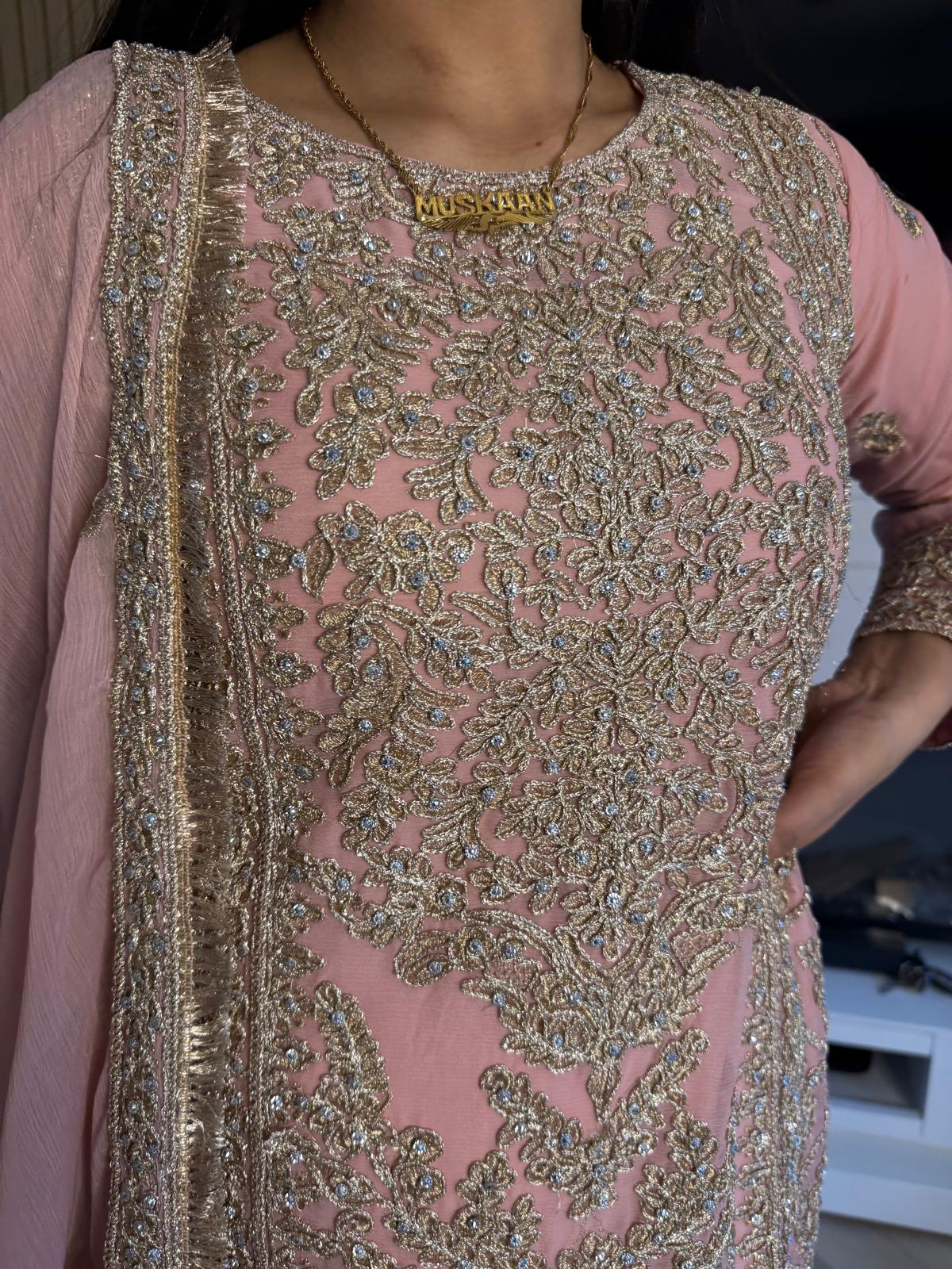 Manisba 3pc Mother & Daughter chiffon Suit With Plazzo