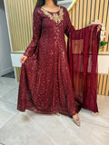 Noreen 3pc Fancy Maxi dress in chiffon material