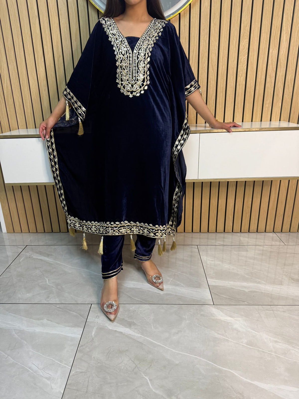 Gotta Velvet 2pc Kaftaan with Matching Trouser