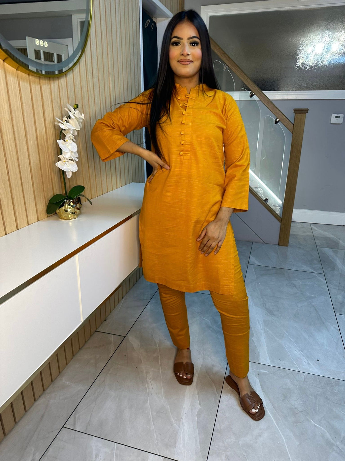 Tamina Khaddar Co-ord - Mustard