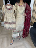 Lyba 3pc Mother & Daughter Organza Suit With Plazzo