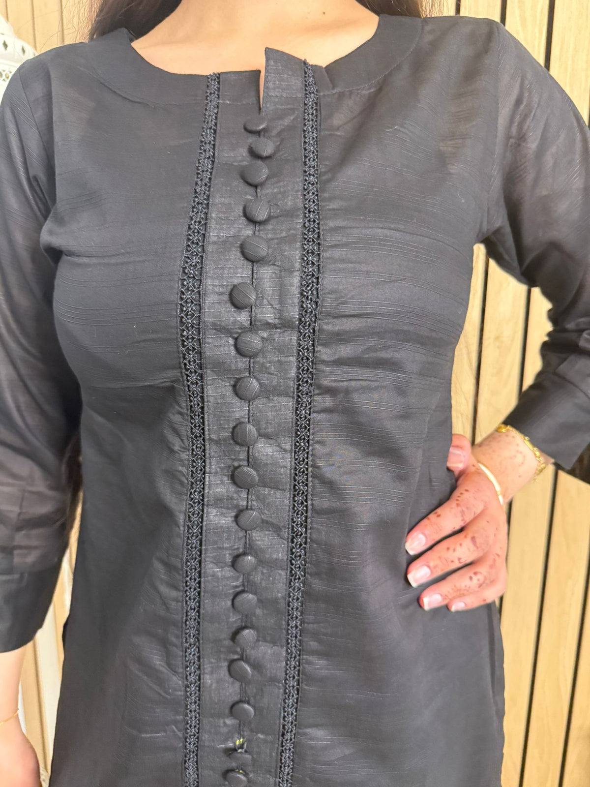 Warda 2pc Cotton Button Co-ord U3-D6