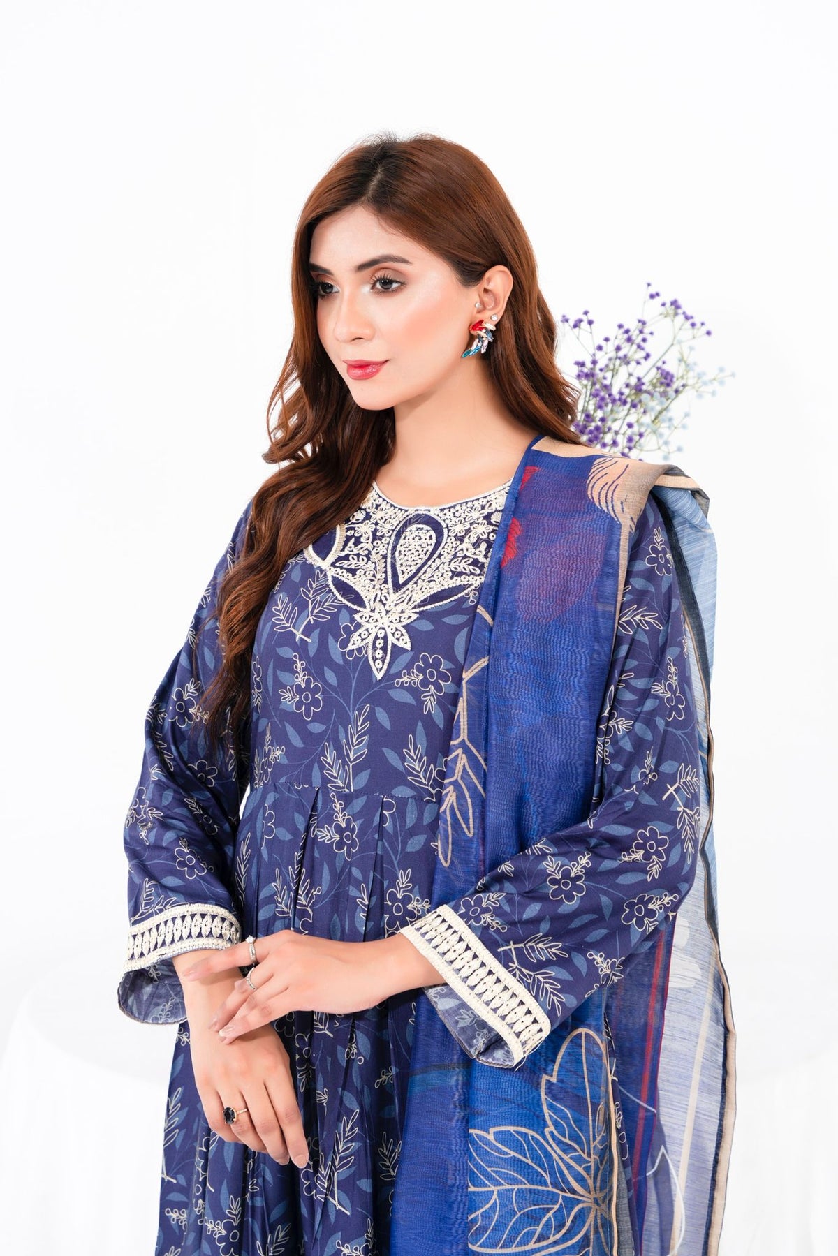 Maha Gul 3 Piece - Navy Dress