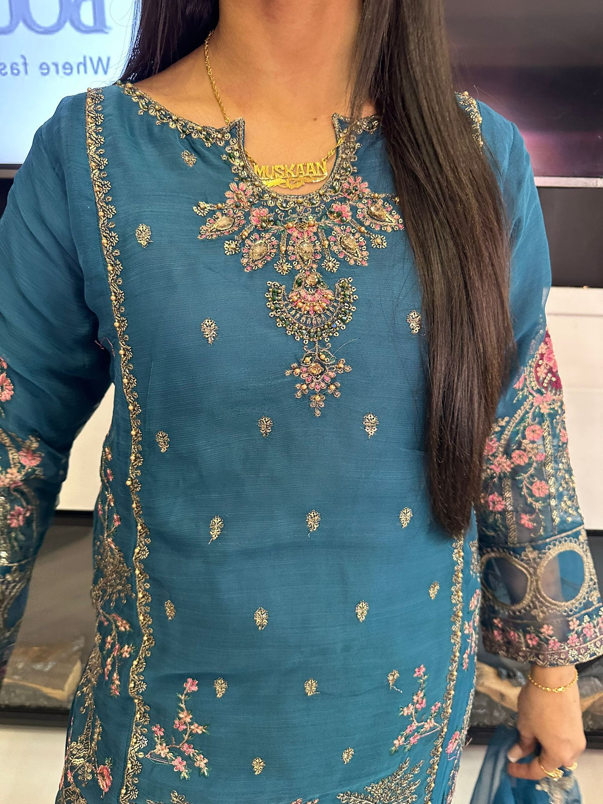 Diya Gharara - Teal