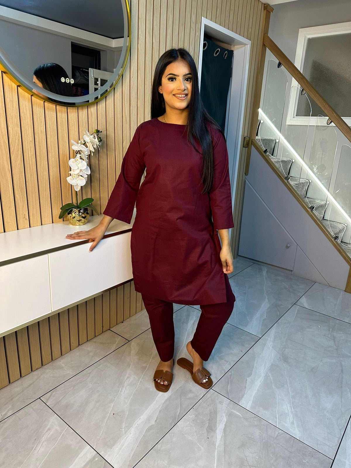 Zee Khaddar Co-ord - Maroon