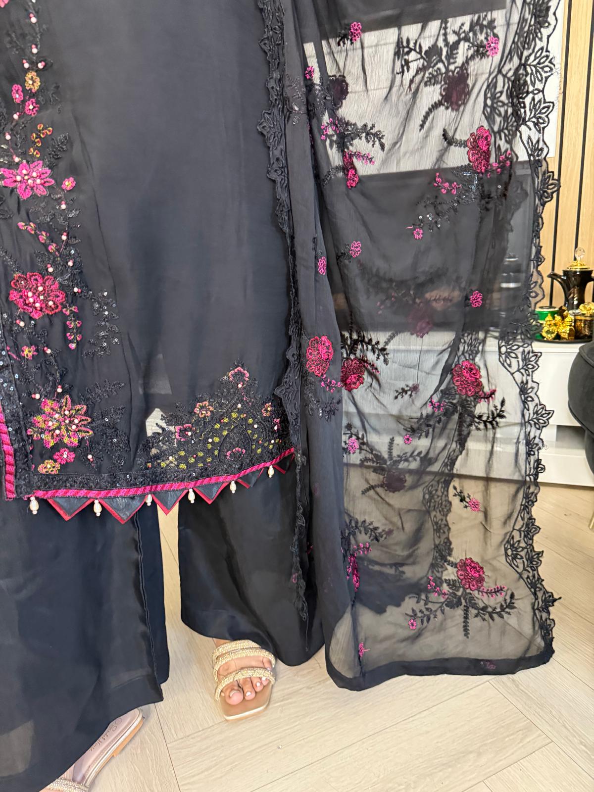 Atiqa Chiffon 3PC Suit With Organza Duppata