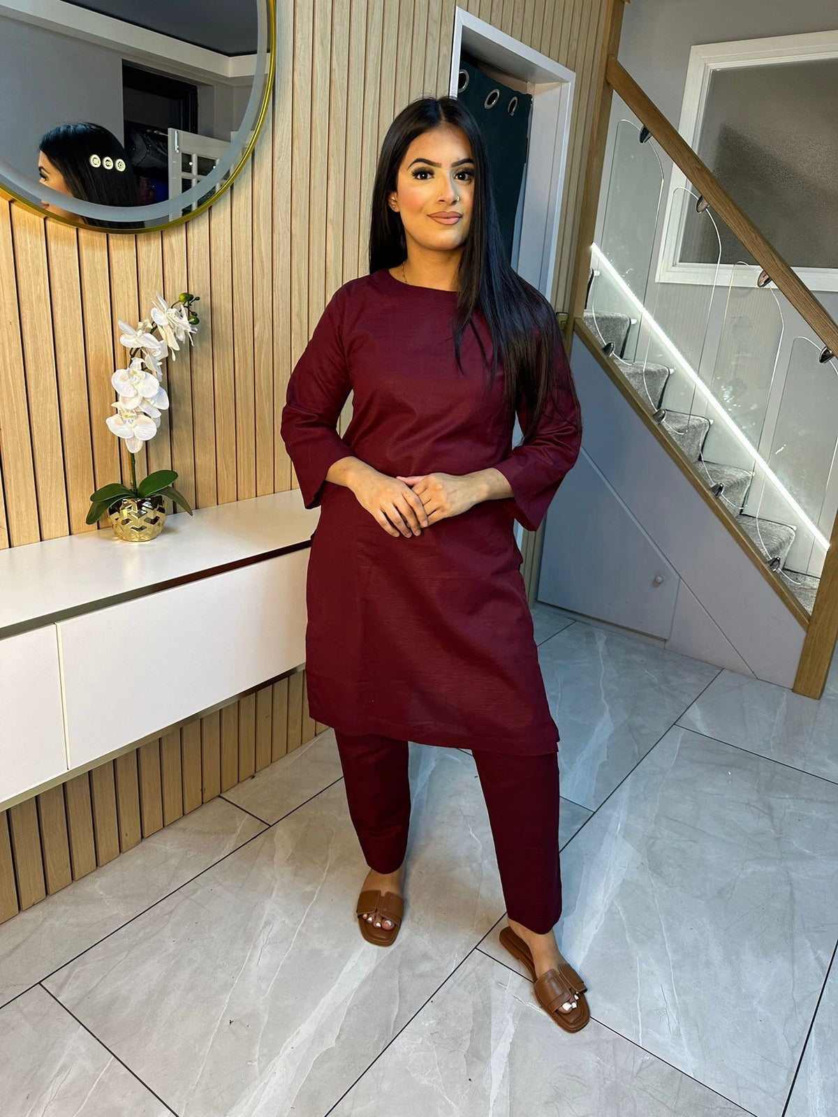 Zee Khaddar Co-ord - Maroon