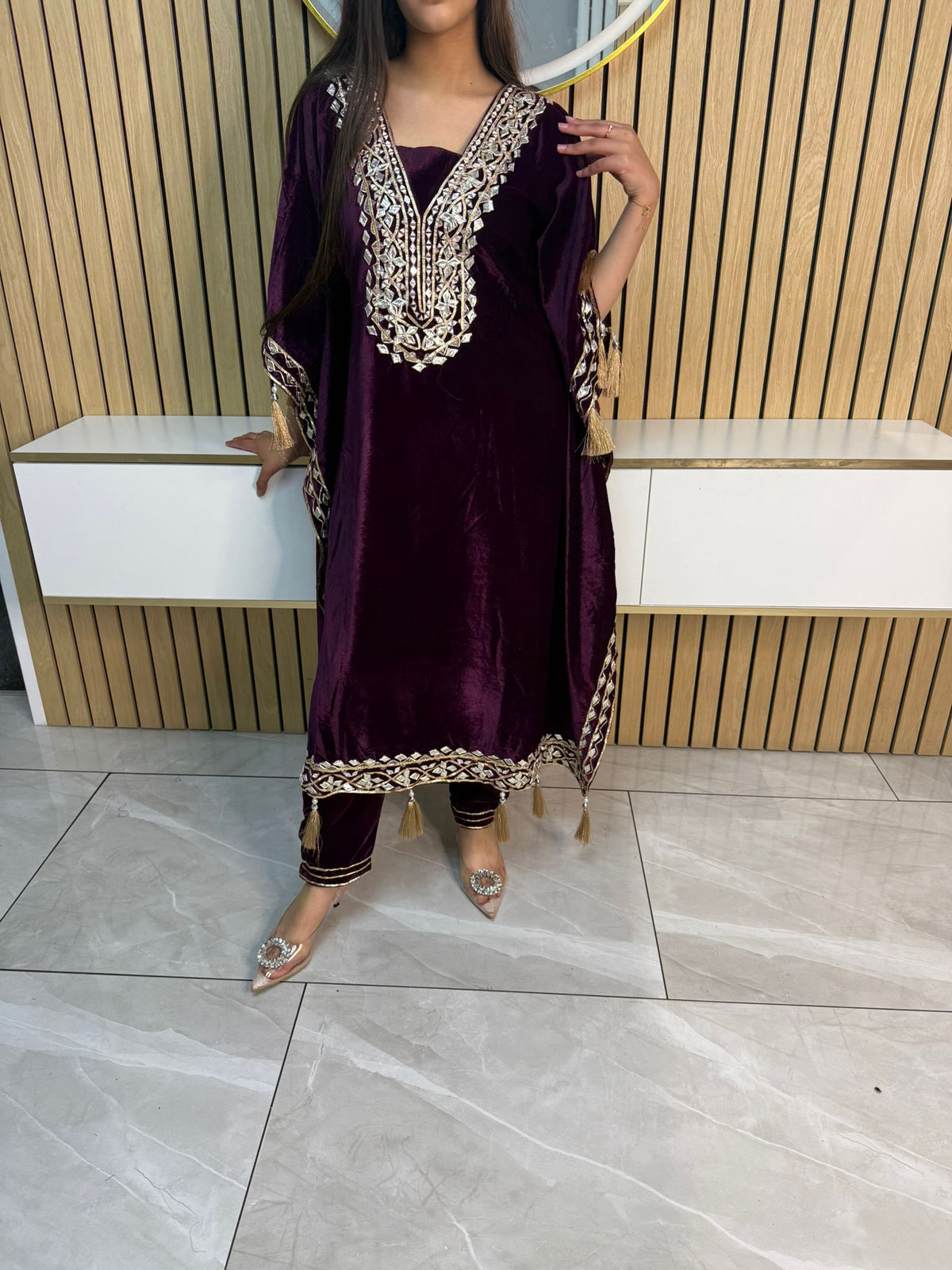 Gotta Velvet 2pc Kaftaan with Matching Trouser
