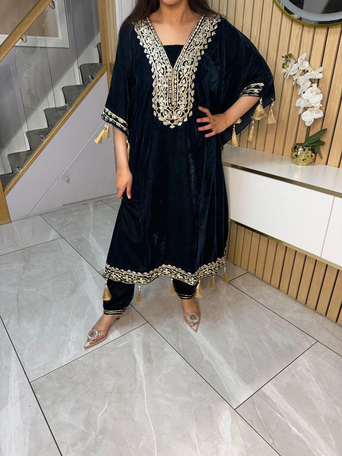 Gotta Velvet 2pc Kaftaan with Matching Trouser