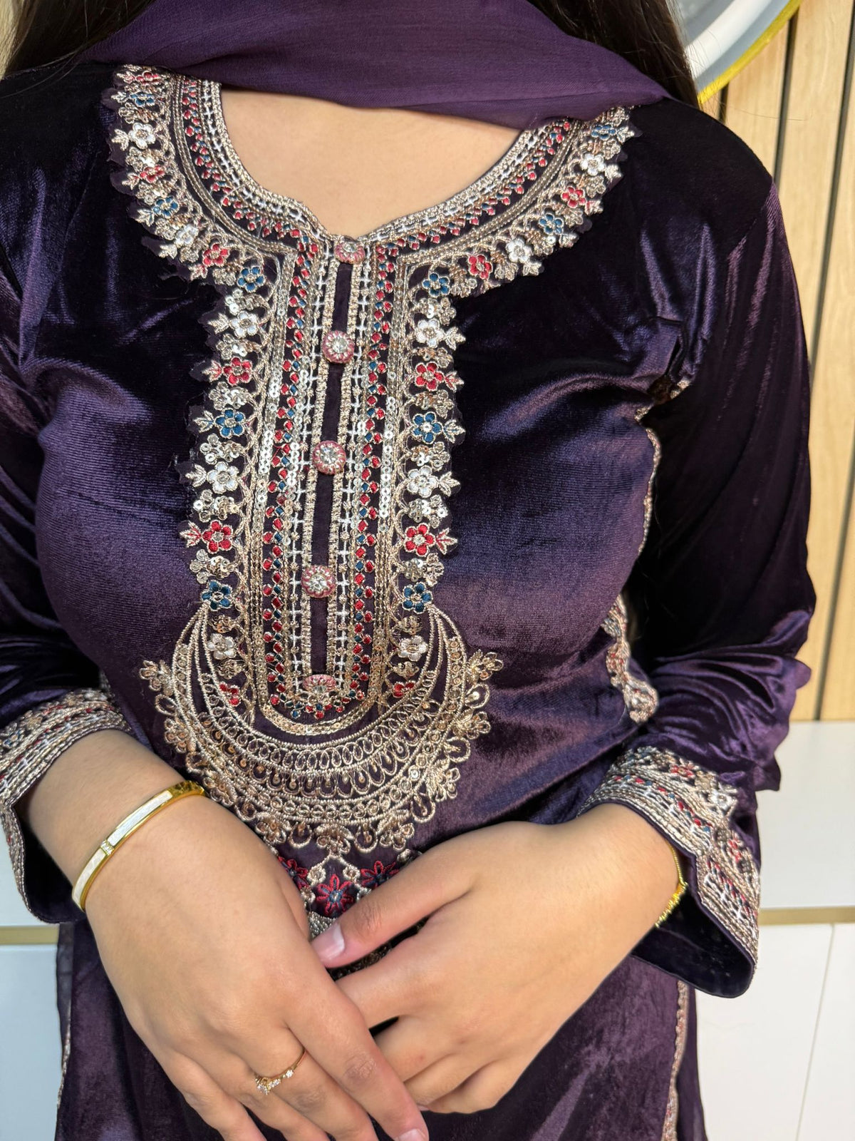 Saher Velvet 3pc Mother & Daughter Suits