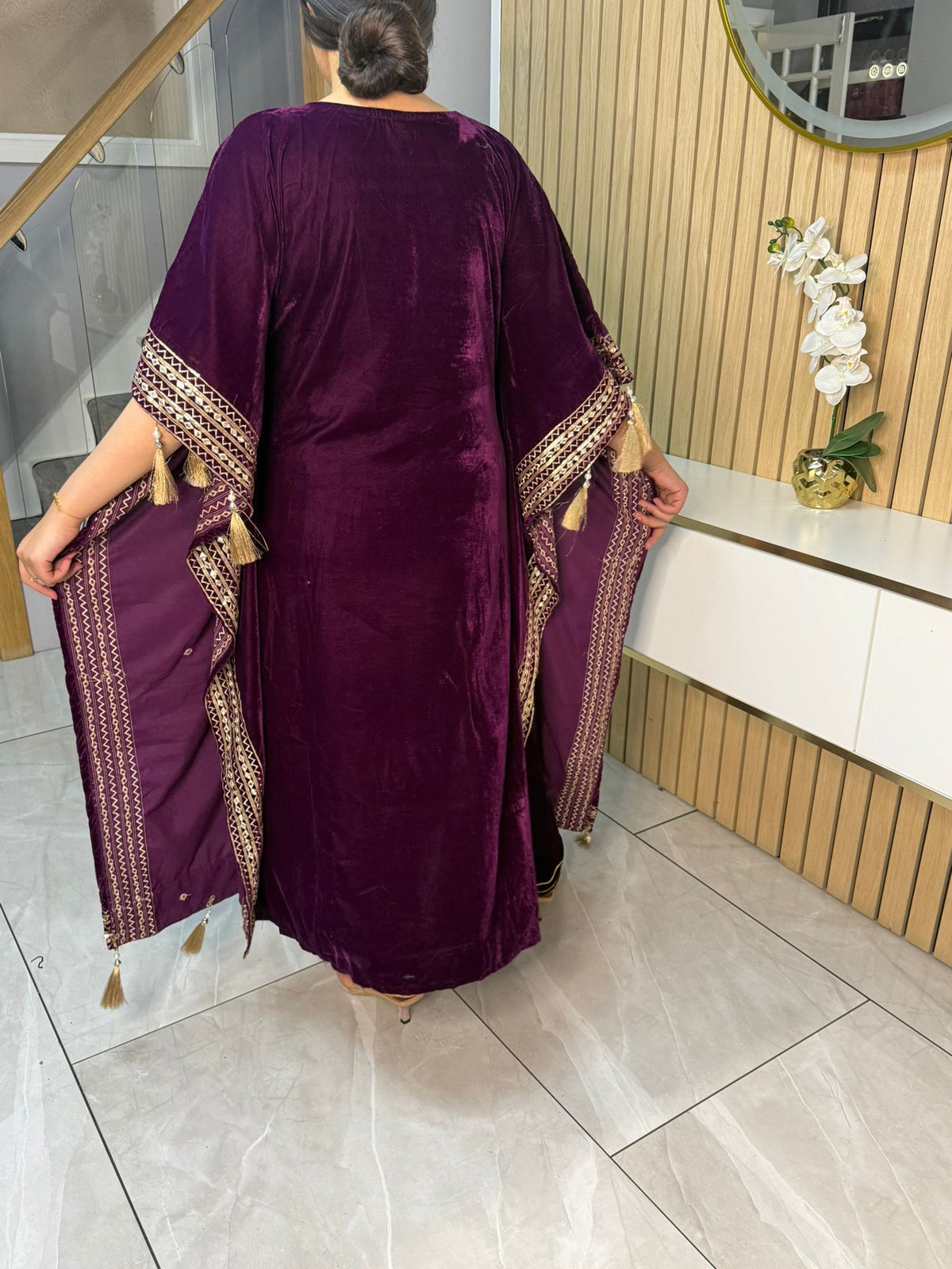 Mirror Velvet 2pc Kaftaan with Matching Trouser