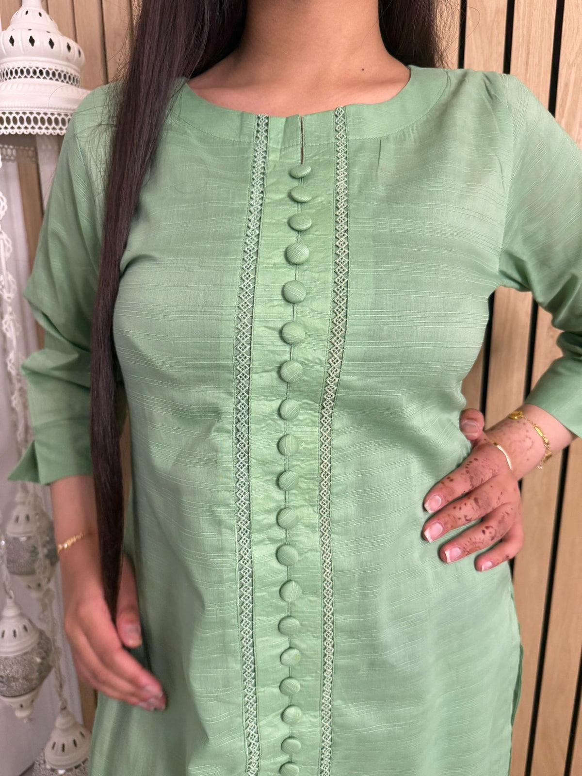 Warda 2pc Cotton Button Co-ord U3-D6