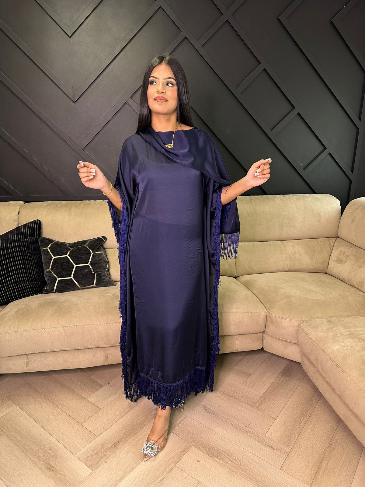 Raniya’s Silk Kaftaan - Navy