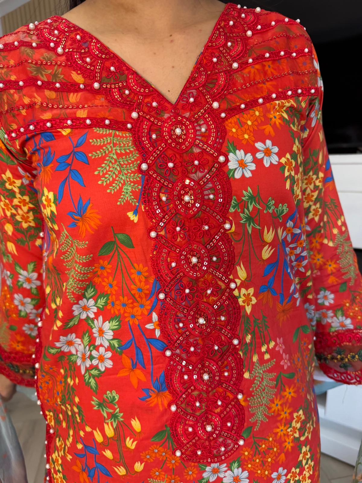 Adeela 3pc Printed Lawn Suit