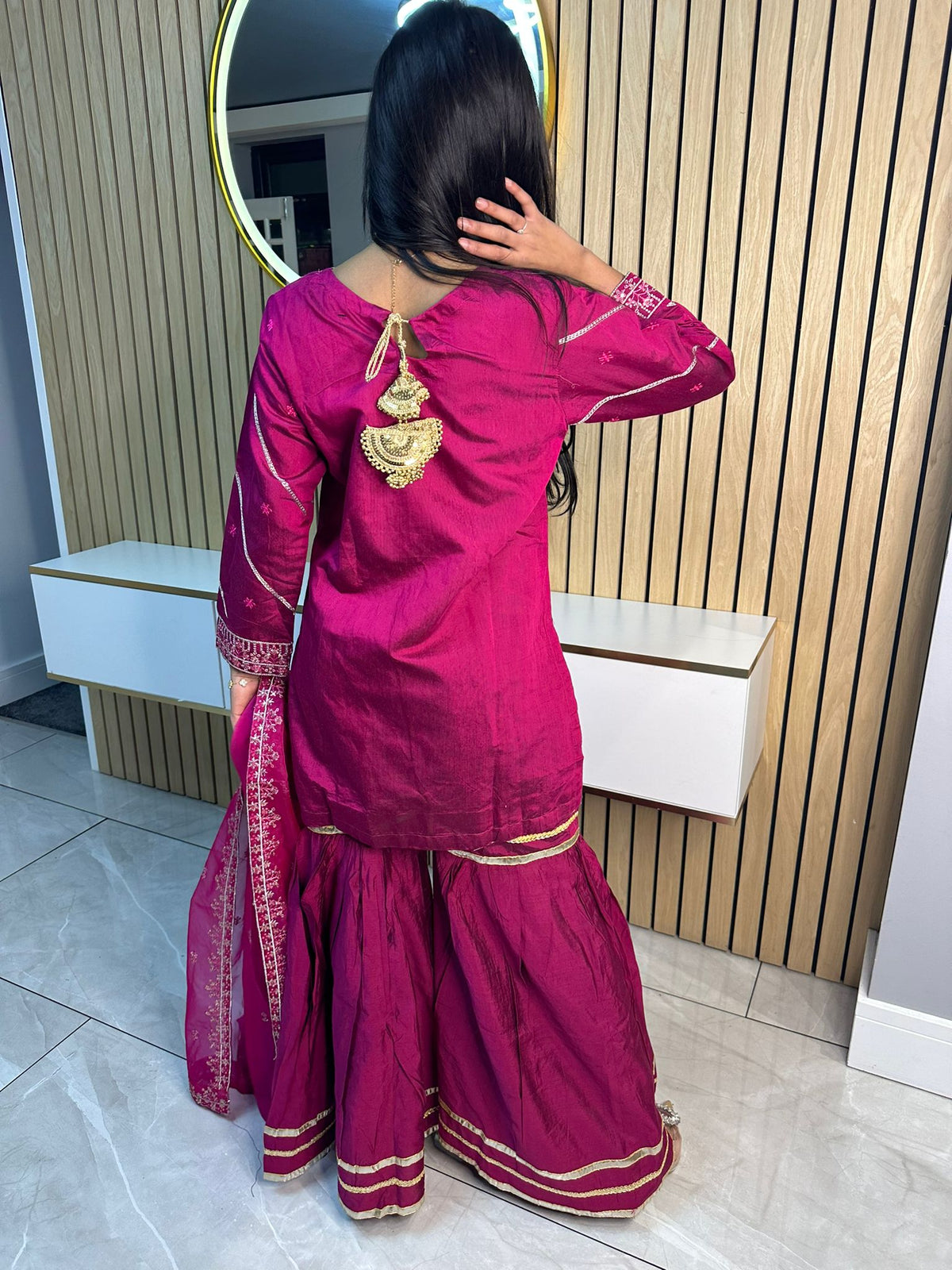 Hamna 3pc Gharara With Net Dupatta D3-A5