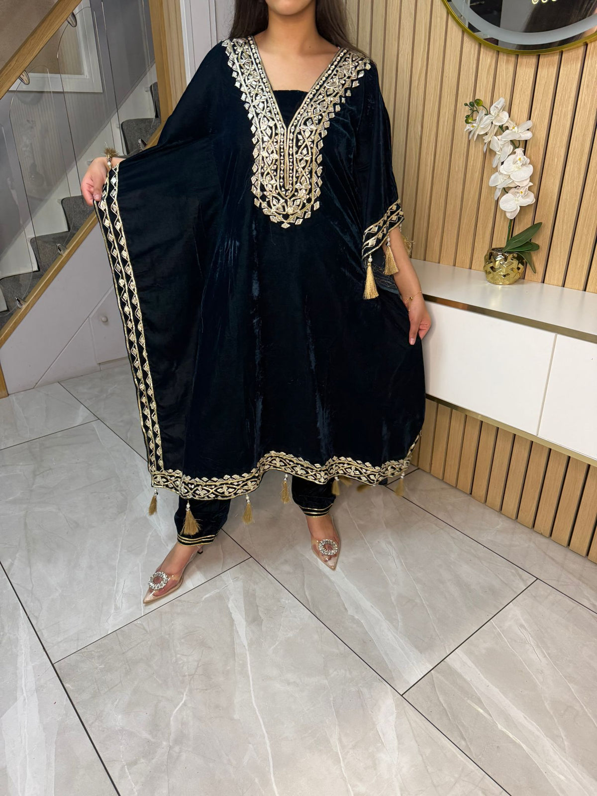 Gotta Velvet 2pc Kaftaan with Matching Trouser