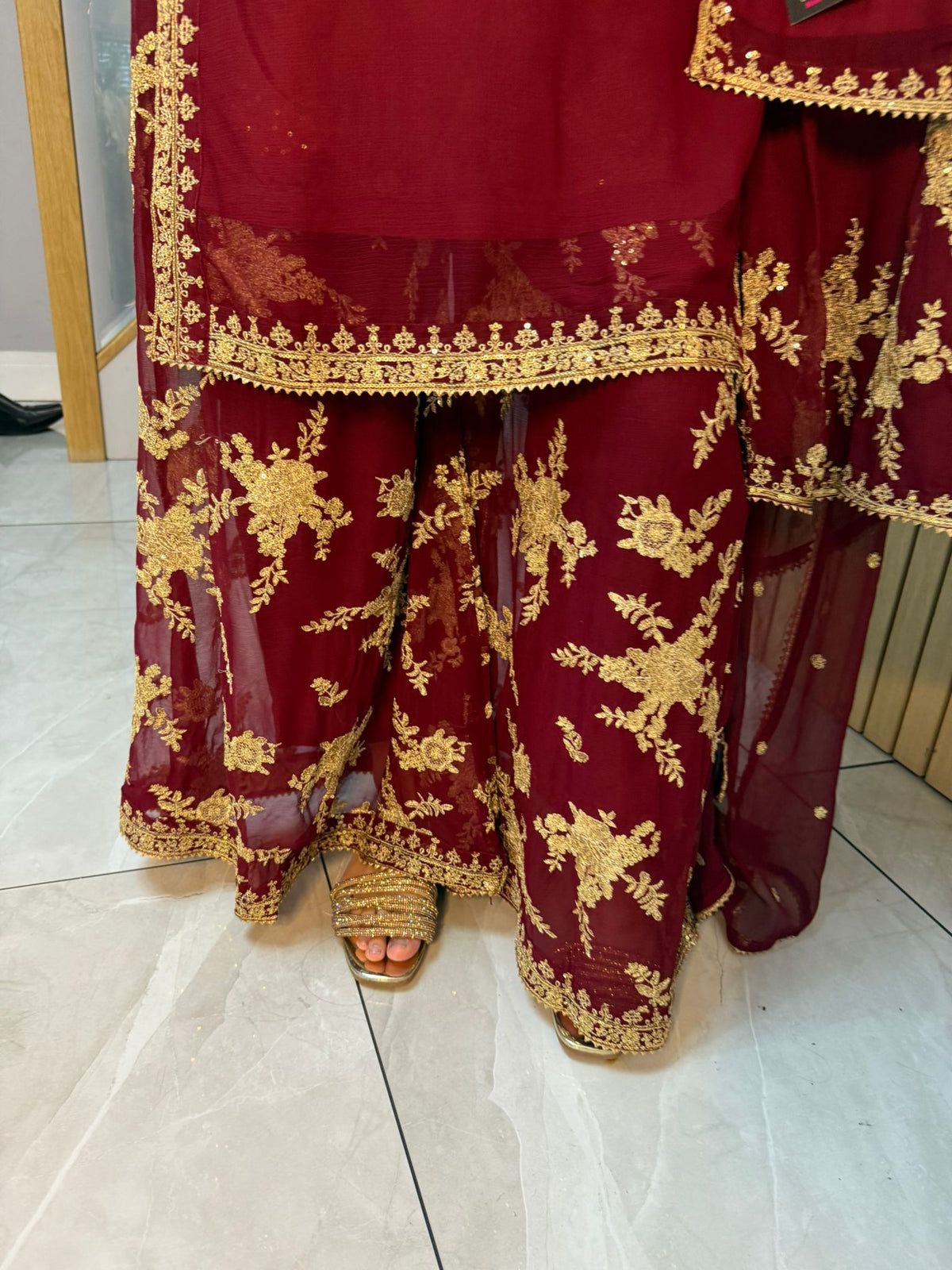 Nain Tara  3pc Mother & Daughter chiffon Suit With Plazzo