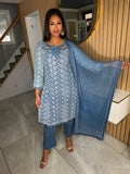 Reena 3pc Chikankari Suit With Cutout Detailing