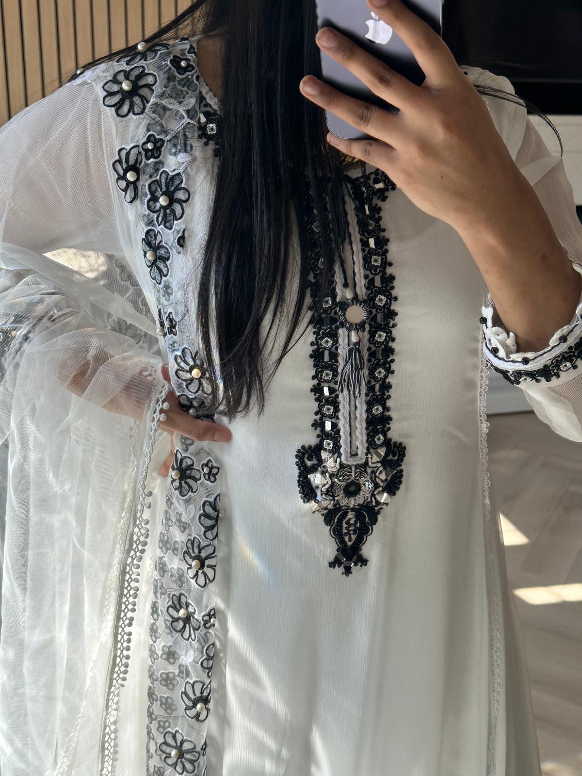 Khuda Baksh - White Maxi Frock