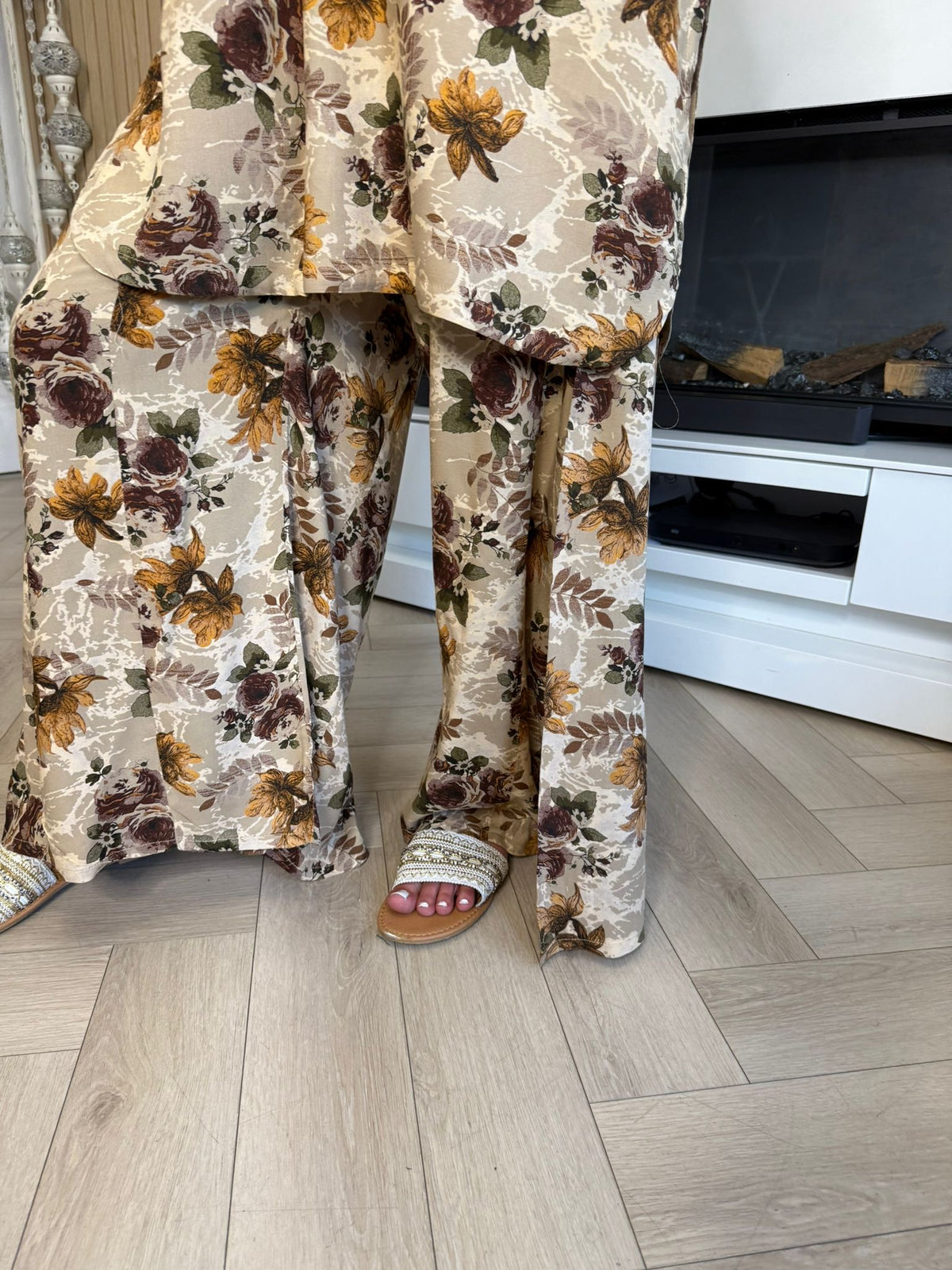 Maisah 2pc Linen With Plazzo Trouser
