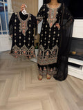 Malika 3pc Mother & Daughter chiffon Suit With Plazzo U3-F1