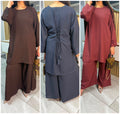 Zafina Round Neck 2pc Georgette Short shirt With Plazzo