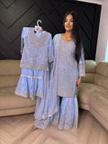 Jasmine M&D Gharara - Sky Blue