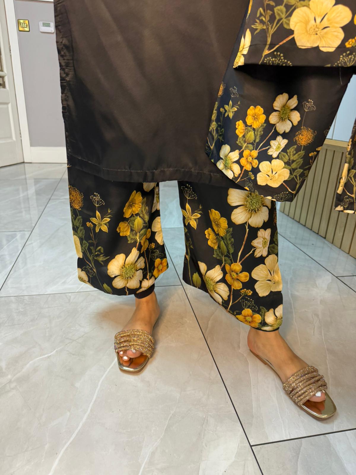 Shamila 2pc Silk Mother and Daughter Co-ord D1-F