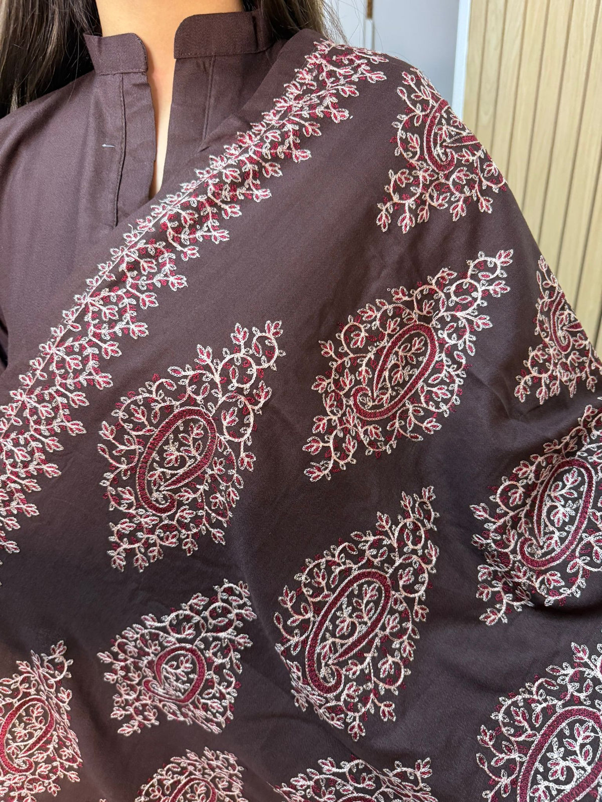 Noor Zahra 3pc Dhannak Suit With Embroidered Shawl