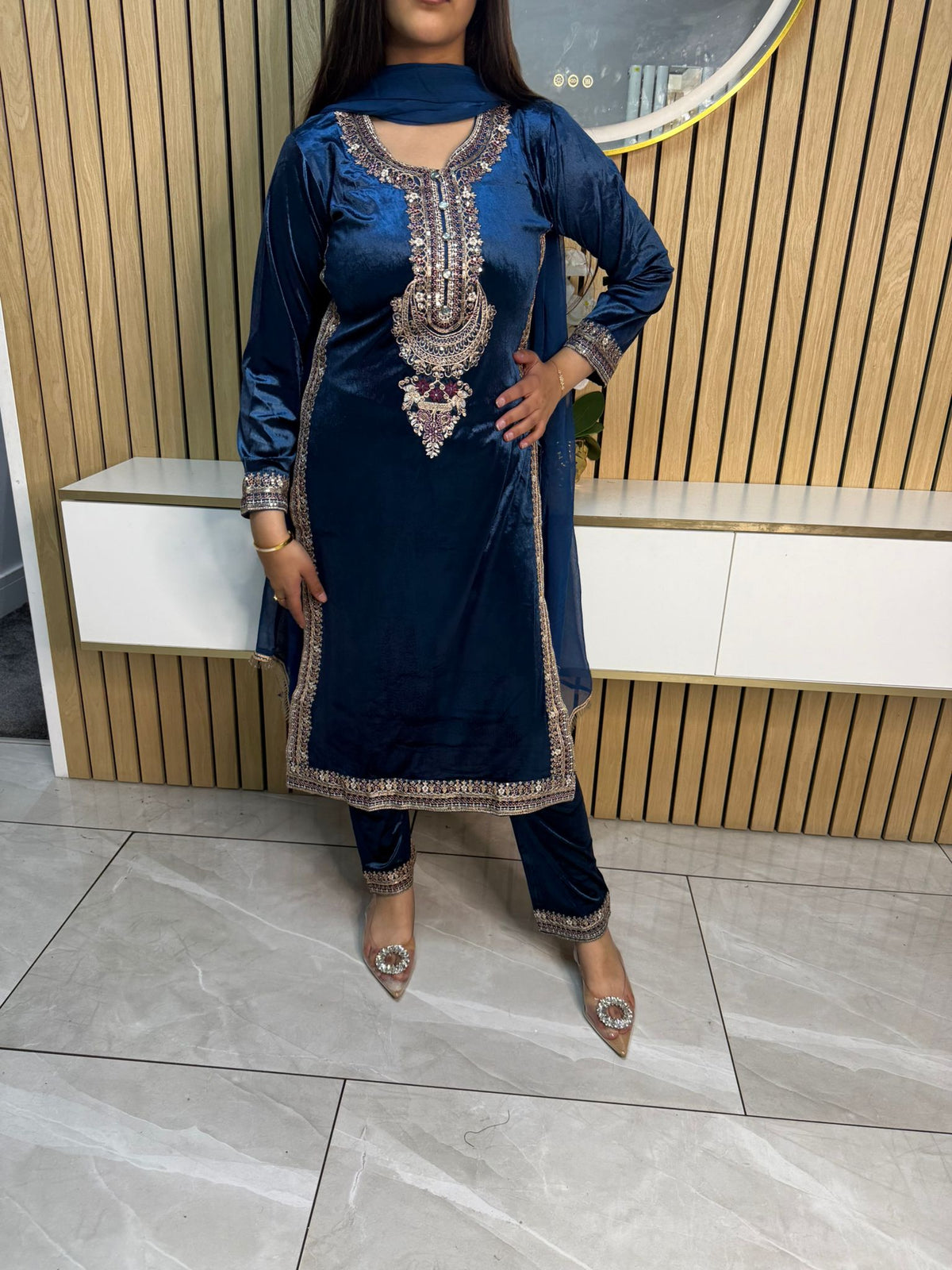 Saher Velvet 3pc Mother & Daughter Suits