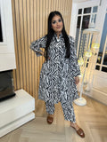 Linen Dress 2Pc - White Zebra