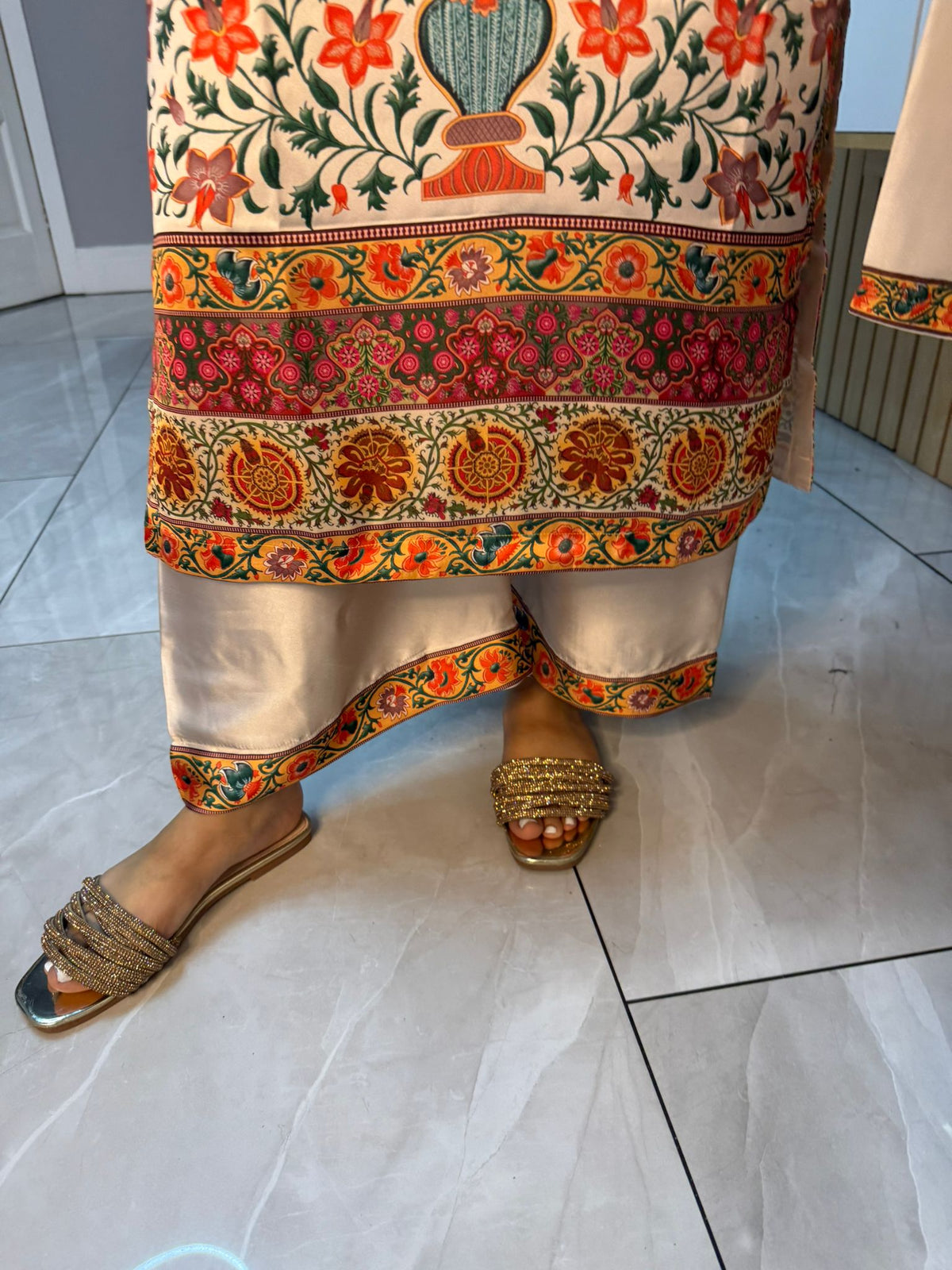 Shamila 2pc Silk Mother and Daughter Co-ord D1-F