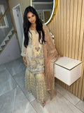 Khuda Baksh- Beige Gharara U3-F3