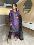 Nayab Kashmiri Dhanak by RANIYA - Purple