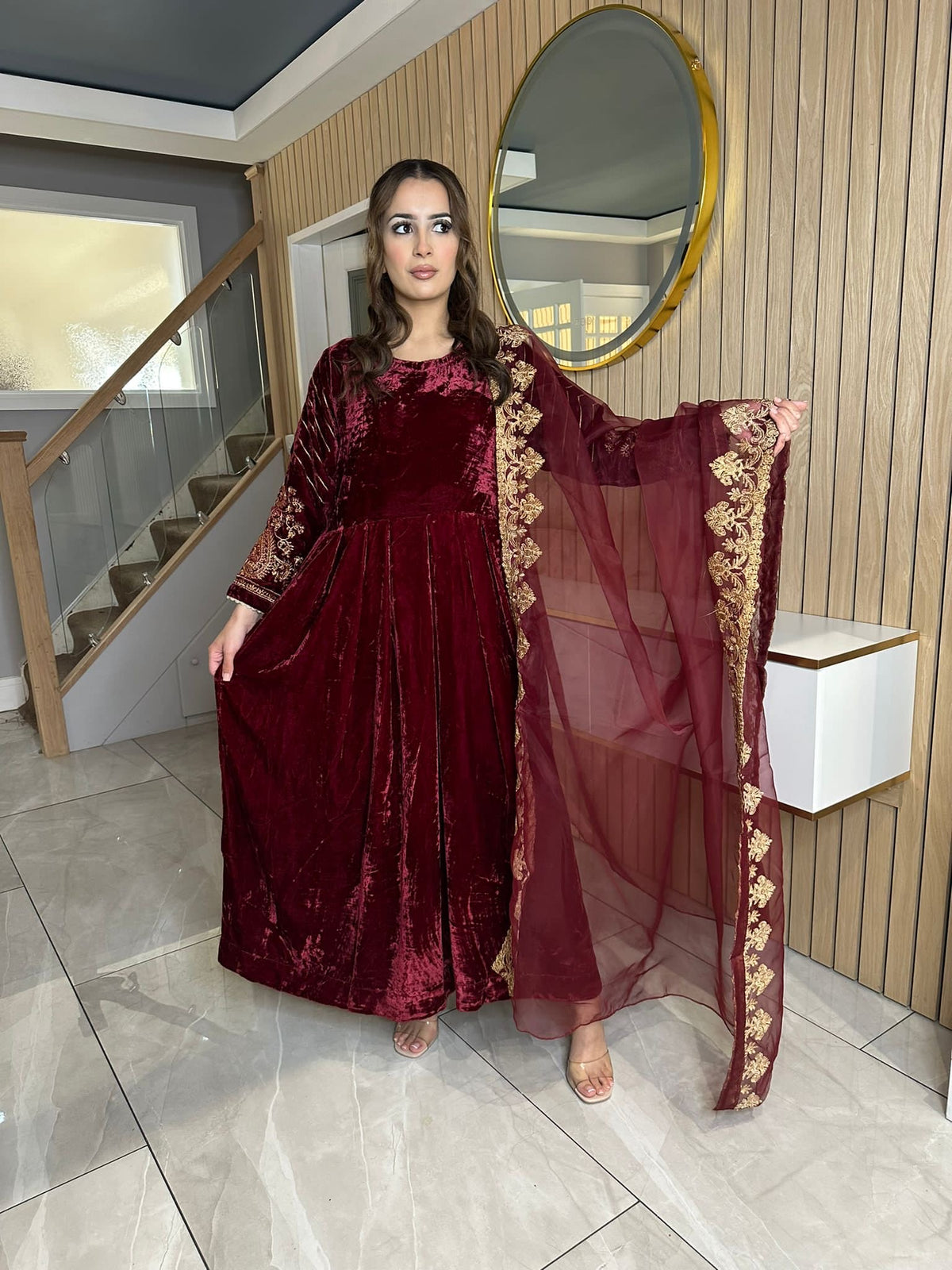 Mastani Maxi Velvet - Maroon