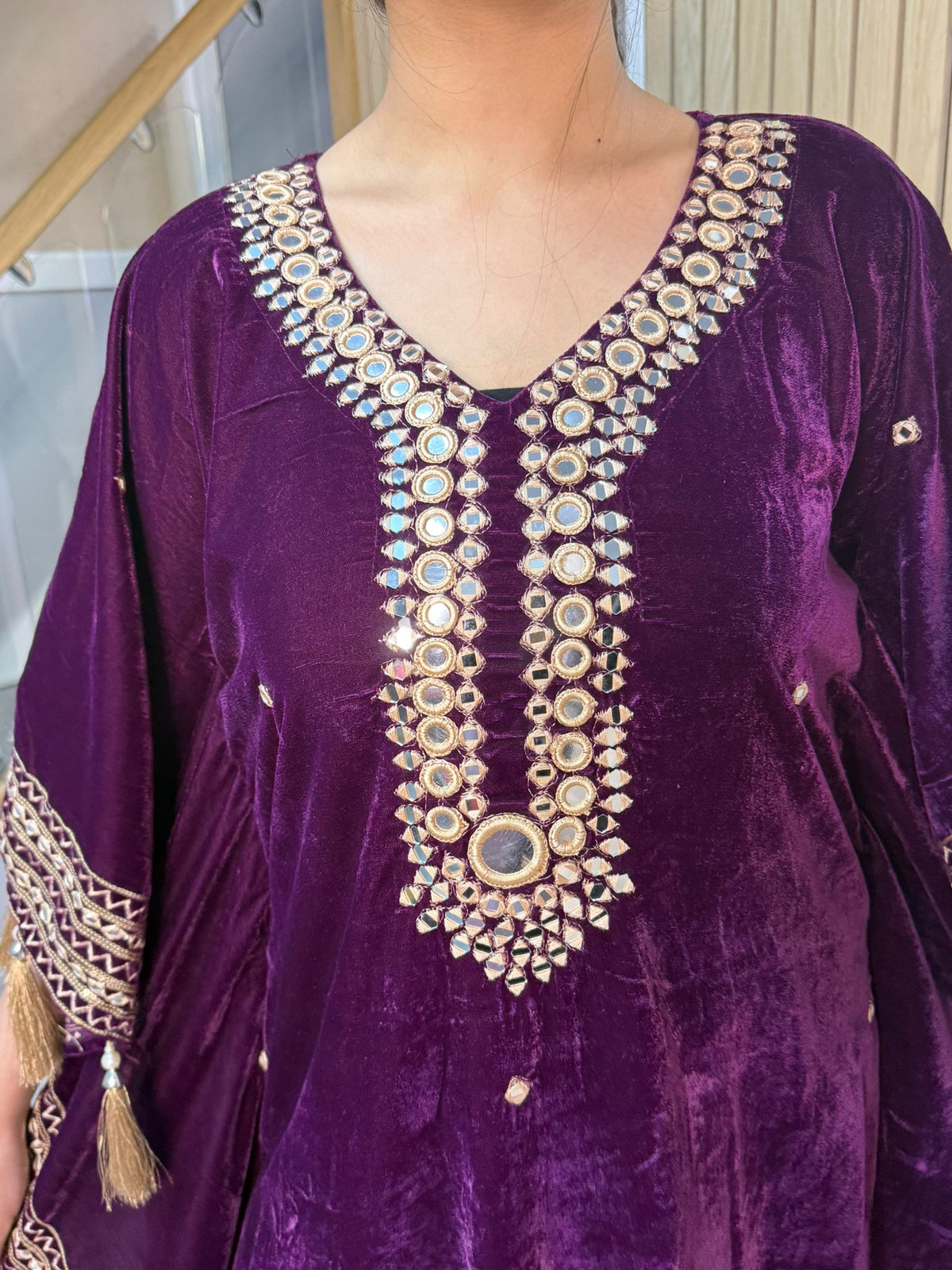Mirror Velvet 2pc Kaftaan with Matching Trouser