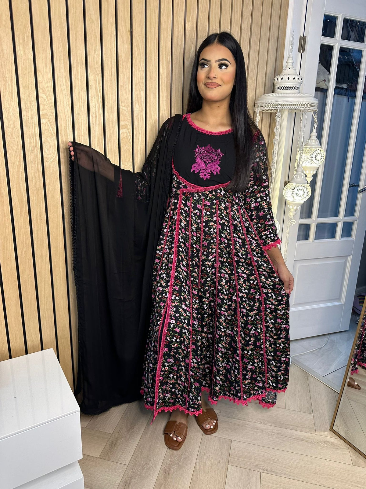 Miral Anarkali - Black & Pink