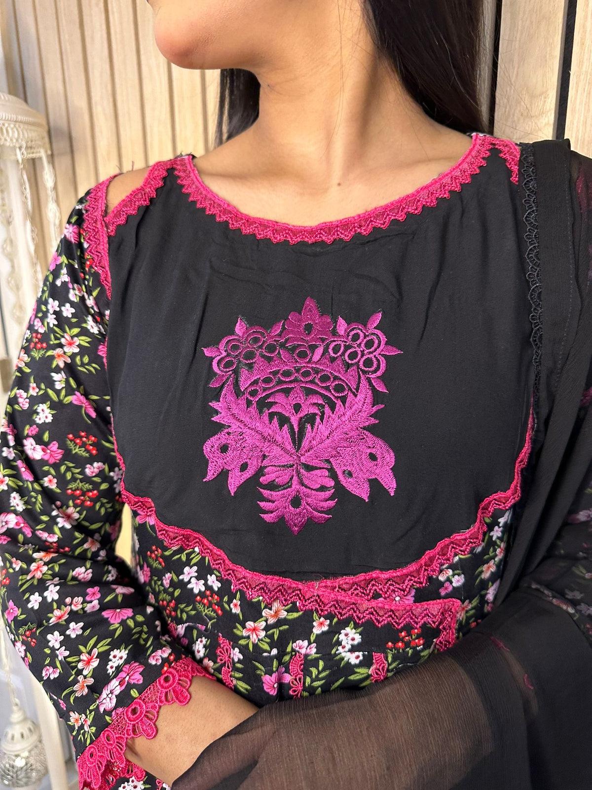 Miral Anarkali - Black & Pink