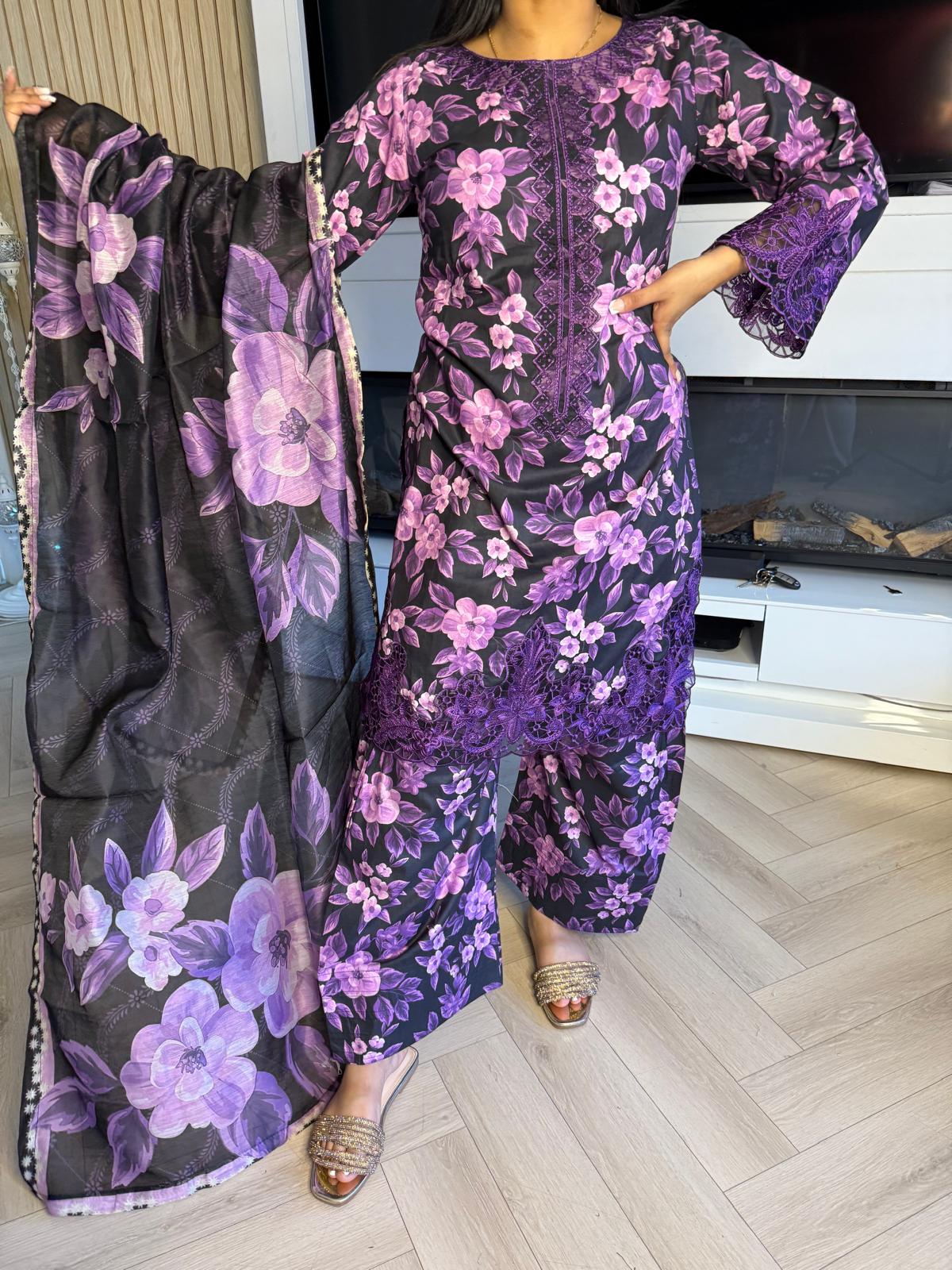 Viral Sensation 3pc Lawn Farshi Suits By Raniya U4-B2