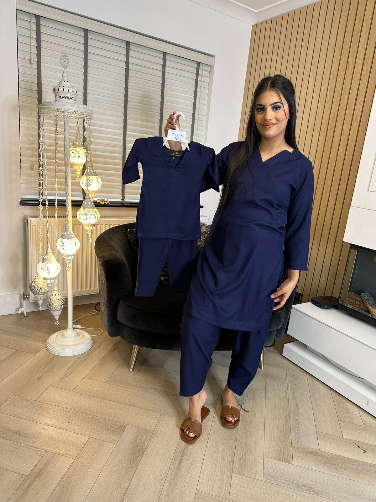 Leela M&D Shalwar-Navy