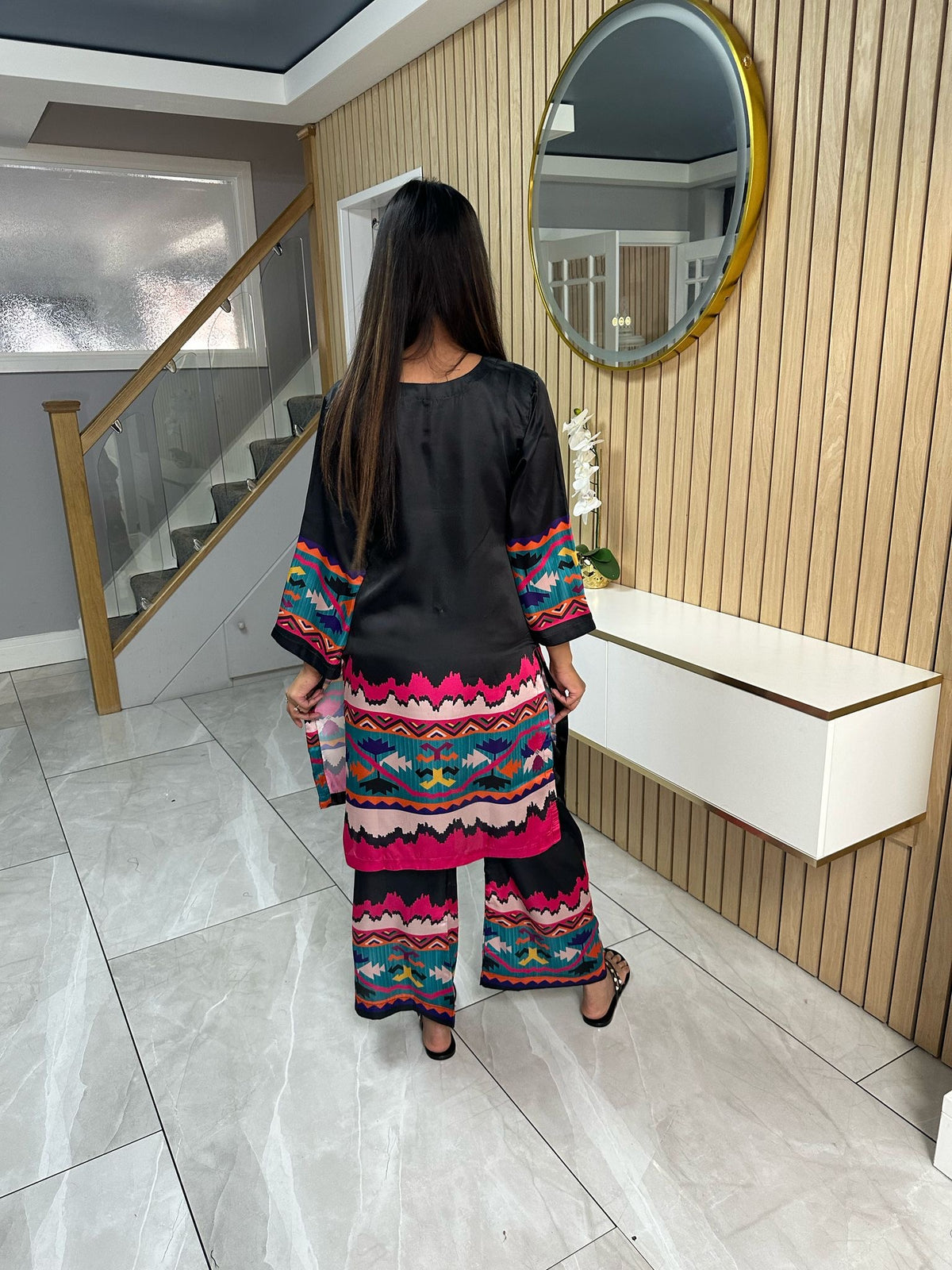 Fizza Printed 2pc Silk Co-Ord