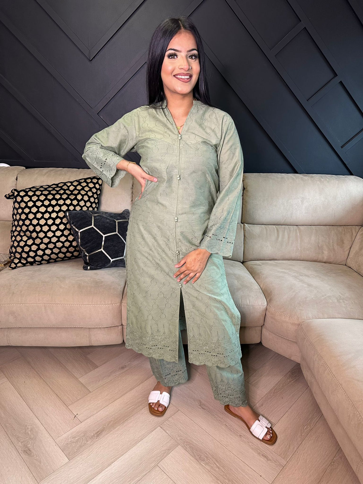 Sumayah 2Pc by Raniya - Sage Green